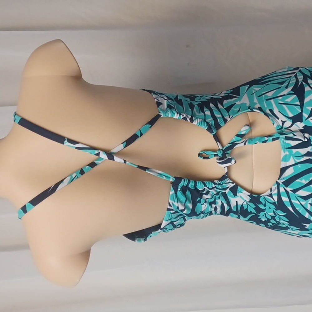 CONA SOL SIZE M Tropical Leaf Print One-Piece Swimsuit - Picture 4 of 7